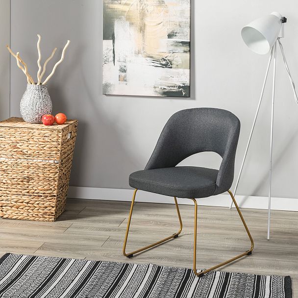 Стул Lars тёмно-серый/Линк золото - Вид 7