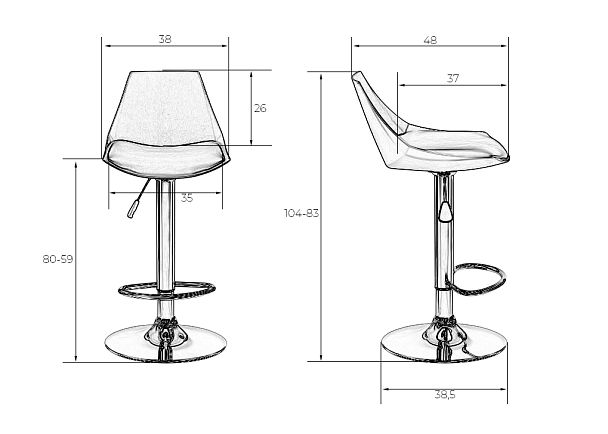 Стул барный DOBRIN ROCKY (серый) - Вид 9