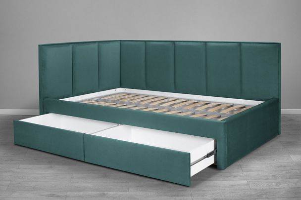 Кровать «Лайф с ящиками», 900 зеленая - Вид 4