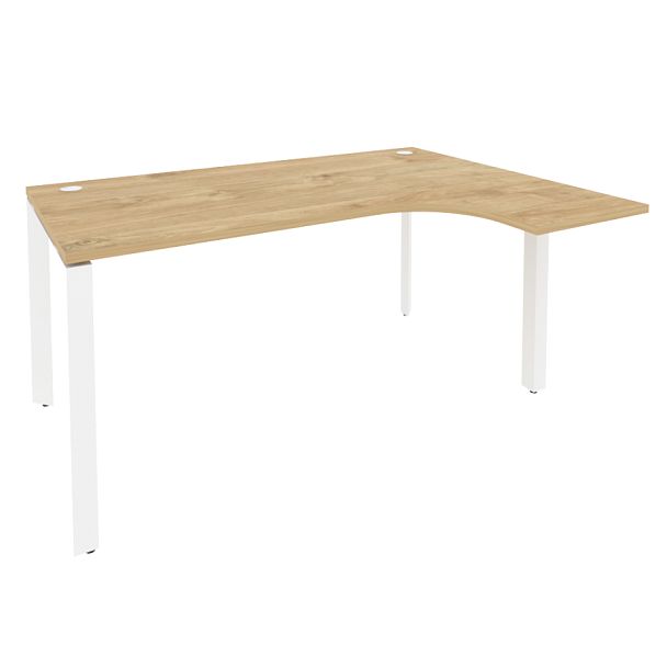 Onix Стол эргономичный правый на П-образном м/к O.MP-SA-4 (R) Тиквуд светлый/Белый металл 1580*1180*750 (800/460) - Вид 1
