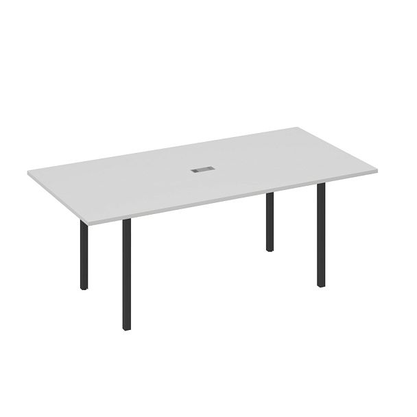 Стол 200 переговорный с металлокаркасом DUE A4 А4 Б2 123 БП серый / металлокаркас антрацит - Вид 1