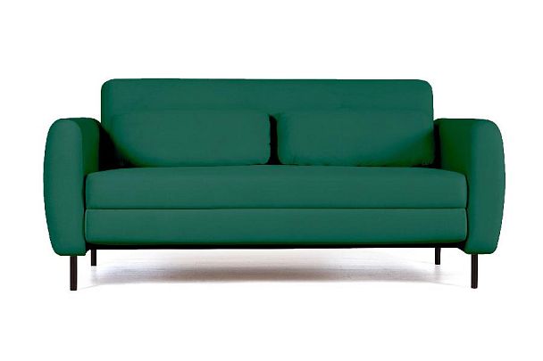 Siena диван-кровать прямой с подлокотниками, бархат зеленый 19 - Вид 2