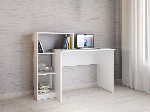 Стол компьютерный Квартет-2 (1020х1250х500) белый - Вид 1