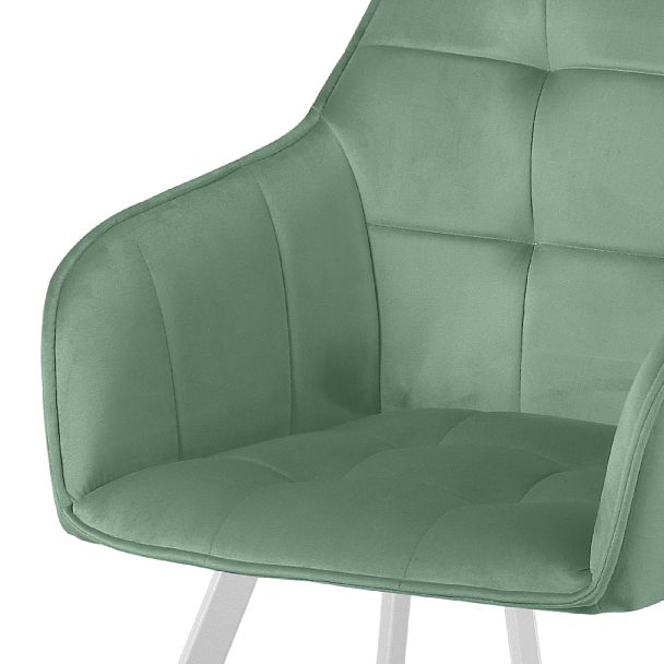 Кресло поворотное Мони, Confetti aquamarine/белый - Вид 8