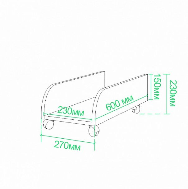 Подставка под системный блок Живой дизайн СП-30П Венге - Вид 2