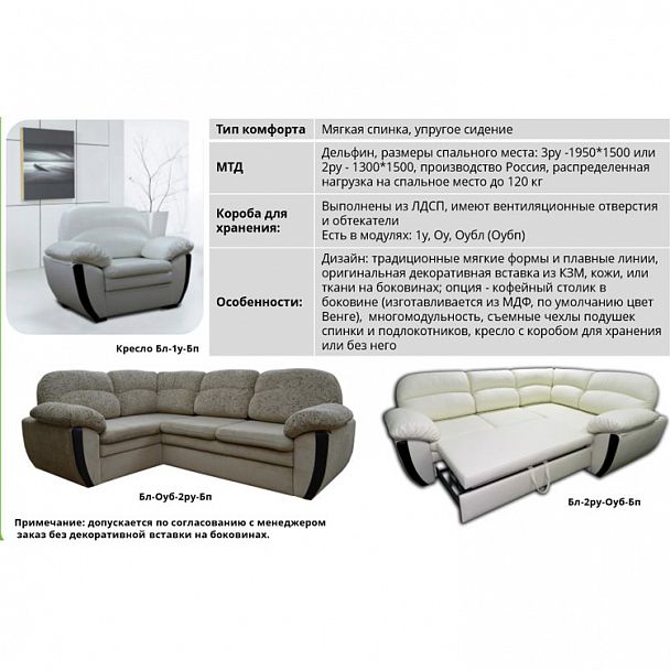 Угловой диван "Мистраль 2" 2РУ-ОУБ - Вид 6