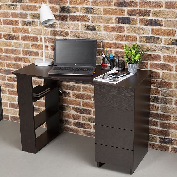 Стол письменный/компьютерный BRABIX "Scandi CD-016", 1100х500х750мм, 4 ящика, венге, 641893, ЦБ013707-3 - Вид 12