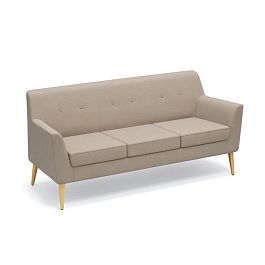 Диван 3-местный Киото Кт/3 ткань бежевая AU02/опоры лак - Фото предпросмотра