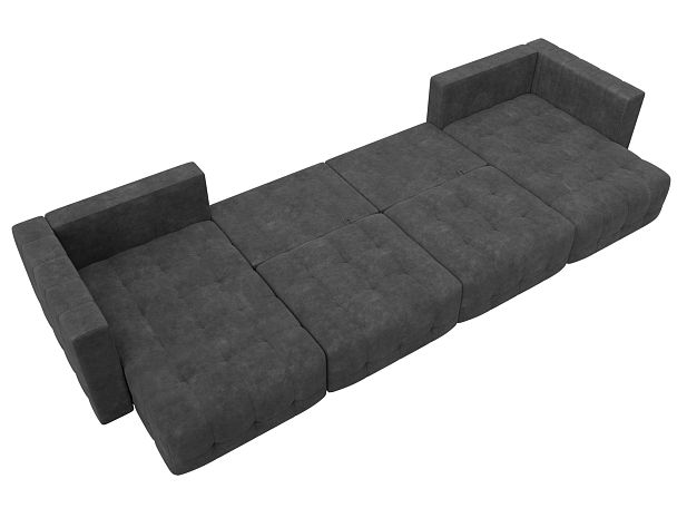 Диван П-образный Лига-052 НПБ Лонг Велюр серый - Вид 9