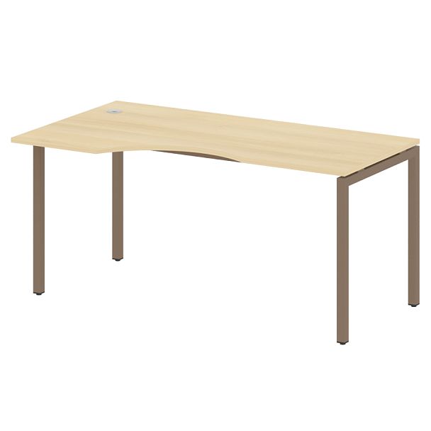 Metal System Quattro Стол криволинейный левый на П-образном м/к 40БП.СА-1 (L) Акация/Мокко металл 1600*900*750 - Вид 1