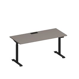 Стол письменный на электроприводе с заглушкой Elevo А2 ЧР 004 МП мокко премиум / черный гладкий - Фото предпросмотра