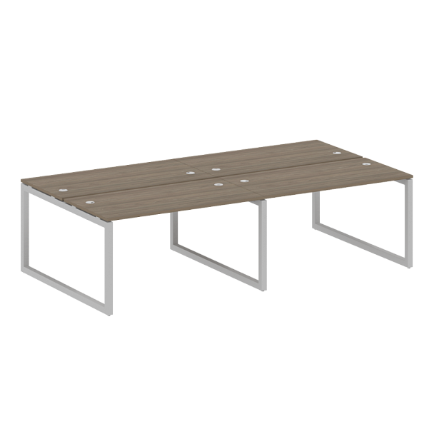 Metal System Quattro Р. ст. на 4 раб. места на О-образном м/к 50БО.СМ-4.3 Вяз/Серый металл 2800*1475*750 - Вид 1