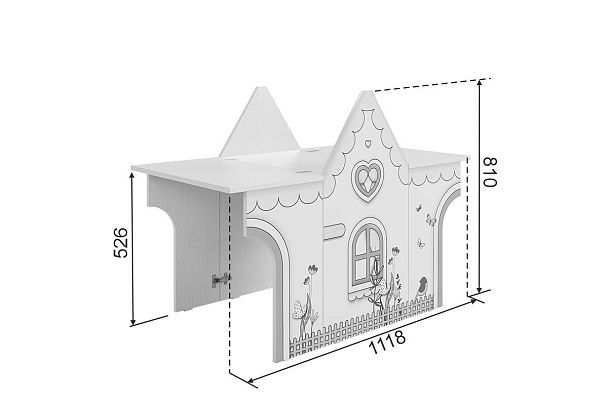 Стол Домик MK-0017.2711 белое дерево/розовый - Вид 21