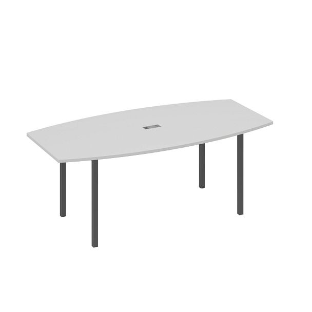 Стол для переговоров 200 на каркасе DUE A4 А4 Б2 113 БП серый / металлокаркас антрацит - Вид 1