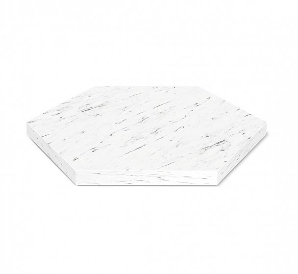 Столик журнальный SHT-TU29/H36/TT20 ЛДСП 60/60 черный муар/мрамор каррара белый - Вид 5