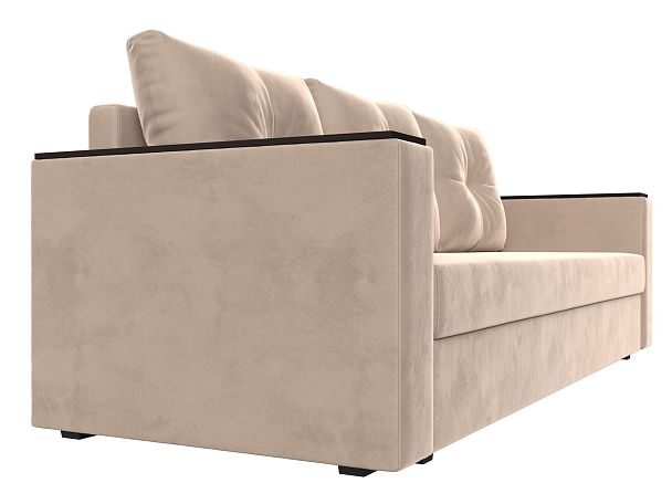 Диван прямой Атланта Лайт без стола (полностью велюр бежевый) - Вид 3