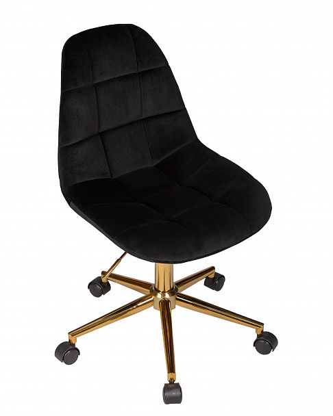 Офисное кресло для персонала DOBRIN MONTY GOLD (чёрный велюр (MJ9-101)) - Вид 7