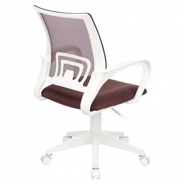Кресло BRABIX "Fly MG-396W", с подлокотниками, пластик белый, сетка, коричневое, 532398, MG-396W_532398 - Вид 6