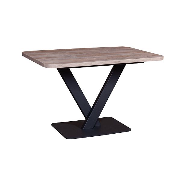 Стол Chester раздвижной  (120+40) дуб эндгрейн, опоры черные - Вид 2