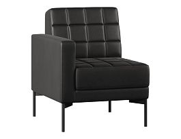 Модуль Everprof Delta с подлокотником одноместный правый Металл Черный Экокожа Черный - Фото предпросмотра