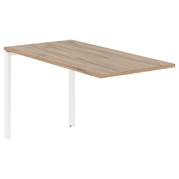 Брифинг-приставка EUB 1367 Дуб Денвер светлый/Белый 1360х670х750 EDIS - Вид 1