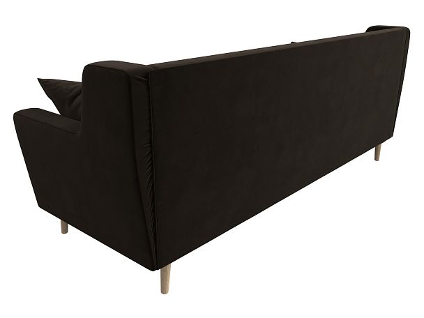 Прямой диван Брайтон 3 (полностью микровельвет коричневый) - Вид 6