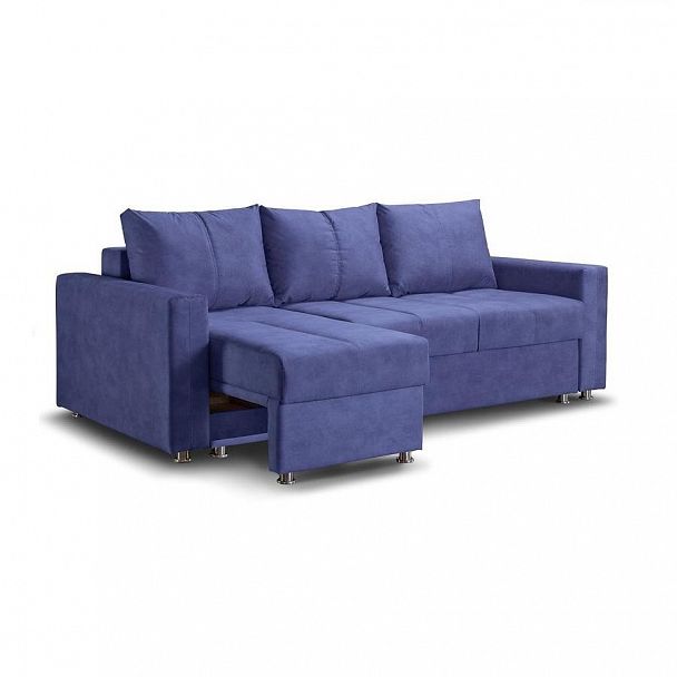 Угловой диван "Стронг ШМТ" синий - Вид 1