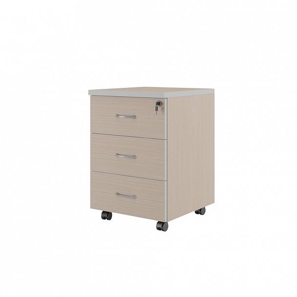 Тумба подкатная с 3 ящиками Zoom 43x47x64,2 светлый дуб - Вид 1