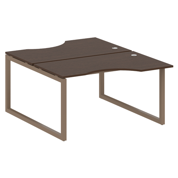 Metal System Quattro Р. ст. криволинейная на О-образном м/к 50БО.РАС-СА-2.2 Венге/Мокко металл 1400*1835*750 - Вид 1