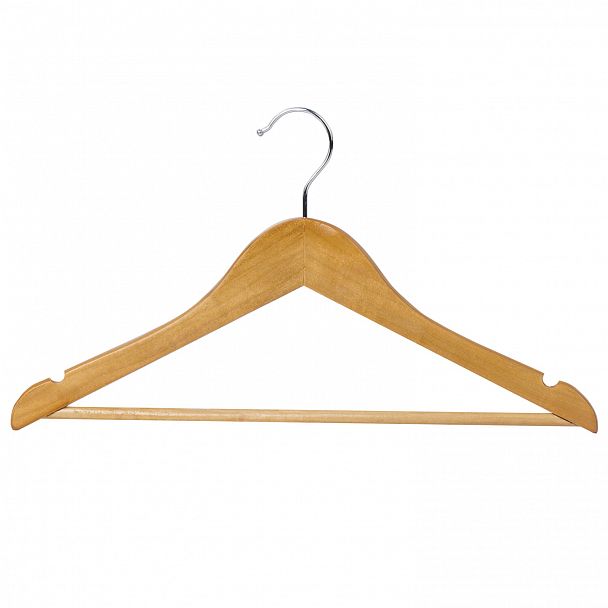 Вешалки-плечики, размер 48-50, КОМПЛЕКТ 5шт, деревянная, перекладина, цвет сосна, BRABIX "Стандарт", 601159 - Вид 3