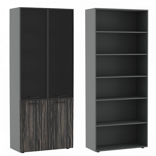 Шкаф для бумаг Dali 90x41x218 эбен антрацит - Вид 1