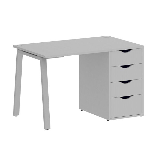 Home Office Стол письменный VR.SP-3-118.4.A Серый/Серый металл 1180*720*750 - Вид 1