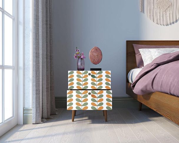 Тумбочка Berber с двумя ящиками 23 принт арт BB03/Print_23, разноцветная - Вид 2