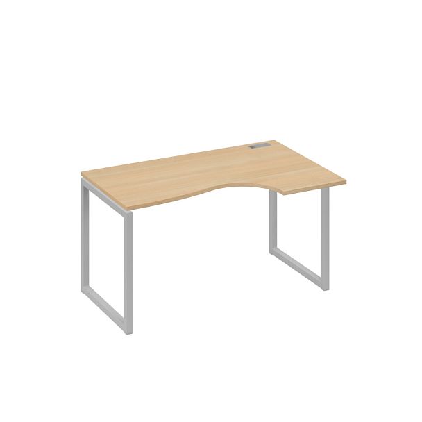 Стол эргономичный правый "Классика" на металлокаркасе QUATTRO A4 А4 Б4 044 БП натуральный дуб / металлокаркас серый - Вид 1