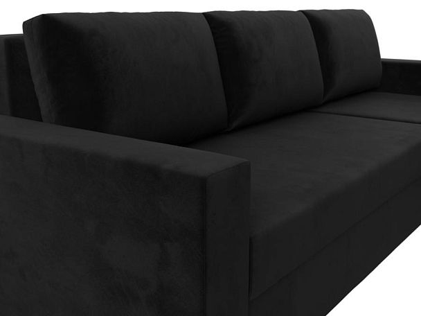 Угловой диван Траумберг Лайт правый (полностью велюр черный) - Вид 3