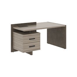 Стол СФ-531331 Дрифтвуд \Бетон чикаго тем\Графит 1600х961х840 WOOD&STONE - Фото предпросмотра