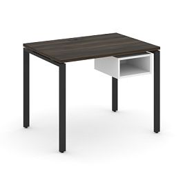 Concept Стол рабочий с подвесной тумбой с 1 открытой нишей CN.SP-101 Дуб Мали/Белый Бриллиант/Металл Черный 980*720*750 - Фото предпросмотра