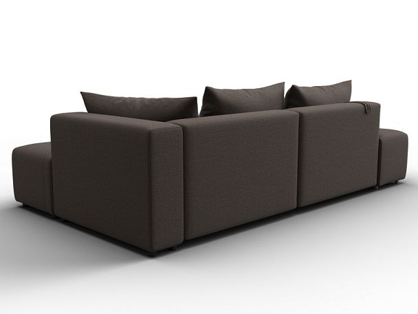 Диван угловой Лига-103 НПБ угол правый Рогожка коричневый - Вид 5