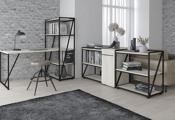 Стеллаж LMMC 80 Дуб Бофорд/Черный 800х430х1517 LOFTIS - Вид 11