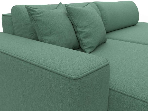 Диван угловой Лига-065 БП угол левый Рогожка зеленый - Вид 4