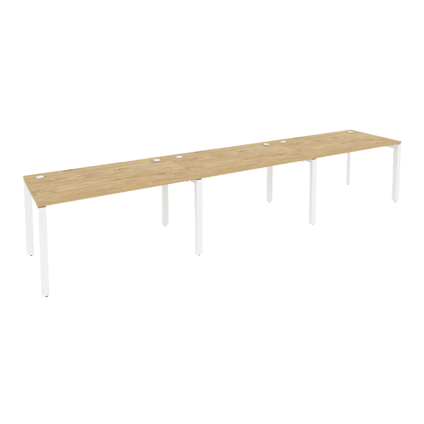 Onix Рабочая станция на П-образном м/к O.MP-RS-3.3.8 Тиквуд светлый/Белый металл 4140*800*750 - Вид 1