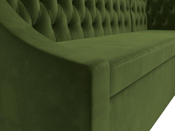Кухонный угловой диван Мерлин правый (полностью микровельвет зеленый) - Вид 4