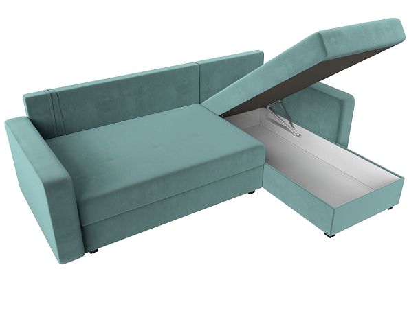 Диван угловой Ливерпуль Лайт правый угол Велюр бирюзовый - Вид 9