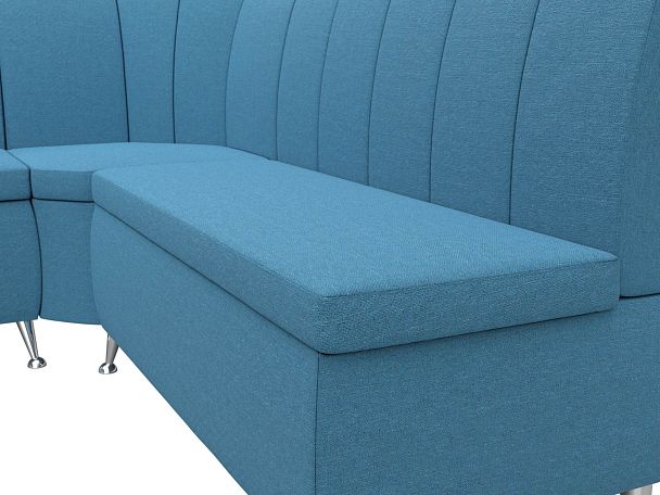 Диван кухонный угловой Кантри левый угол Рогожка голубой - Вид 4