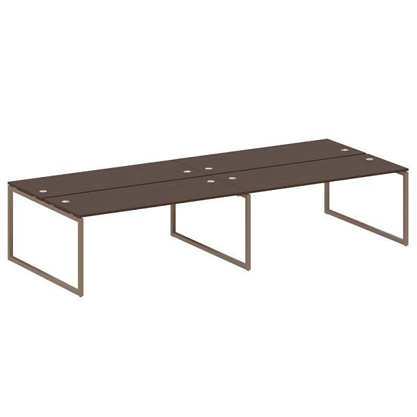 Metal System Quattro Р. ст. на 4 раб. места на О-образном м/к 40БО.СМ-4.5 Венге/Мокко металл 3600*1475*750 - Вид 1