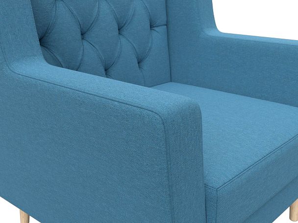 Кресло Брайтон Люкс Рогожка голубой - Вид 4