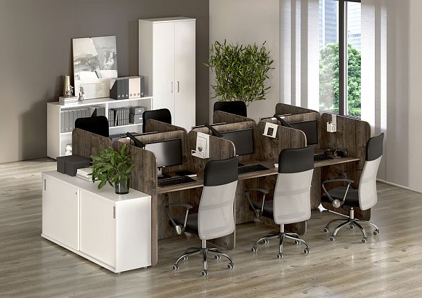 Столешница 980мм "BELL Колл-центр" KCB.S-98 Тиквуд Темный - Вид 2