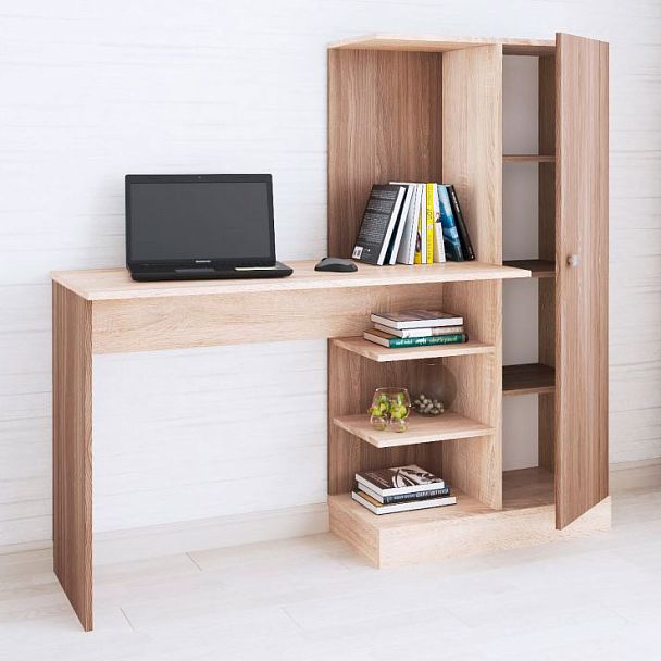 Стол компьютерный Квартет-6 (1450*1350*500) ясень шимо/дуб сонома - Вид 1