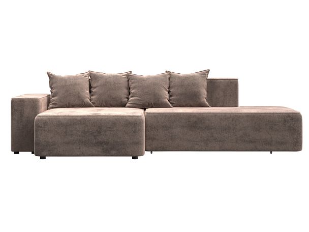 Диван угловой Лига-079 угол левый Велюр бежевый - Вид 1