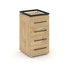 Rift Тумба приставная+рамка RF.TPR-002 Тиквуд Светлый/Металл Черный 416*460*797 - Фото предпросмотра